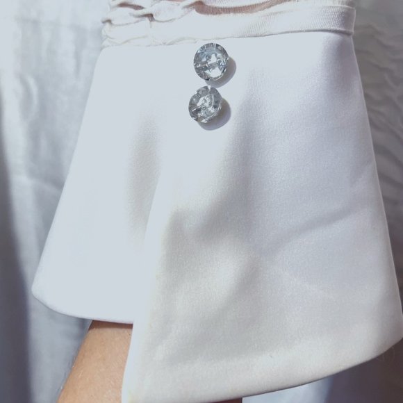 JC Collections-Holiday/Wedding/Party-White long diamond sleeves-Sheer-Jacket - Picture 7 of 9